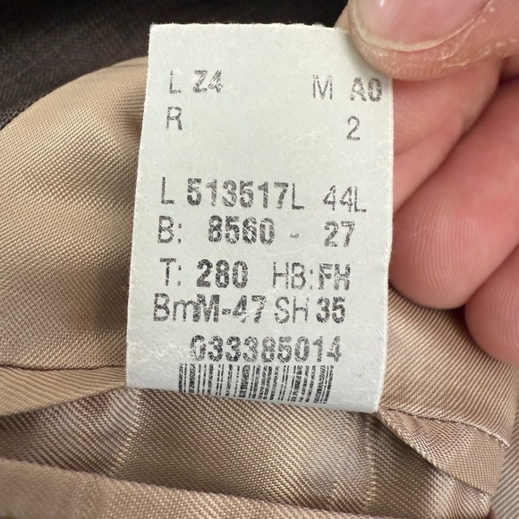 Lauren Ralph Lauren Mens 44L Grey Glen Check 100% Wool Blazer Jacket Made Canada - Picture 5 of 9